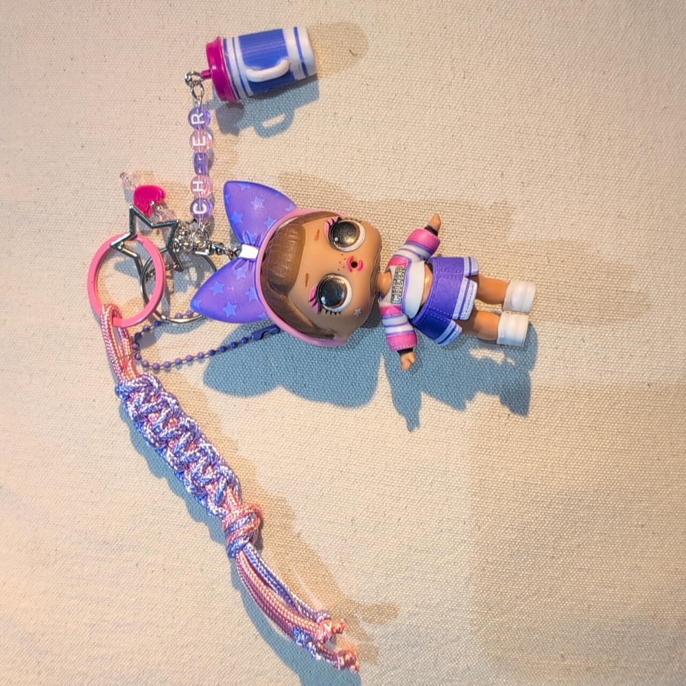 LoL Surprise Cheerleader Upcycled Handmade Bag Charm Keychain